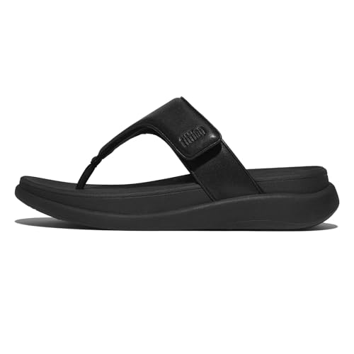 Fitflop Damen F-Mode Go Adjustable Flatform Toe-Post Sandale, Schwarz, 41 EU von Fitflop