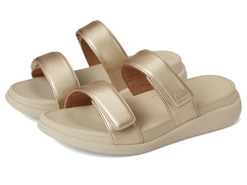 Fitflop Damen F-Mode Go Adjustable Flatform Two-bar Slides Schiebe-Sandalen, Platin, 37 EU von Fitflop