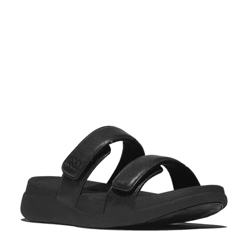 Fitflop Damen F-Mode Go Adjustable Flatform Two-bar Slides Schiebe-Sandalen, Schwarz, 37 EU von Fitflop