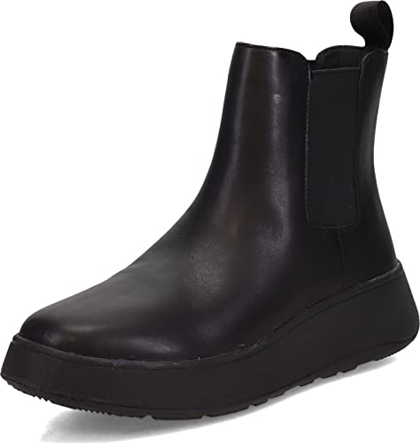 Fitflop Damen F-Mode Leather Flatform Boots Chelsea-Stiefel, Schwarz, 38.5 EU von Fitflop
