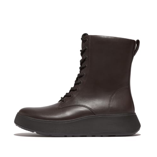 Fitflop Damen F-Mode Leder Schnürstiefeletten Flatform Stiefel, Schokobraun, 43 EU von Fitflop