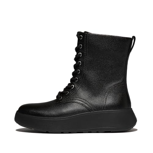 Fitflop Damen F-Mode Stitch Warm Tumb. Leather Laced Ankle Boots Stiefelette, Schwarz, 40 EU von Fitflop