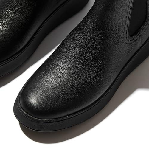 Fitflop Damen F-Mode Stitch Warm Tumbled-Leather Boots Chelsea-Stiefel, Schwarz, 37.5 EU von Fitflop