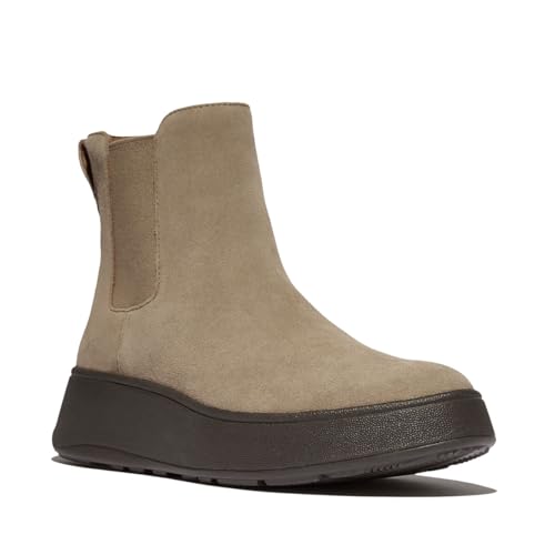 Fitflop Damen F-Mode Suede Flatform Boots Chelsea-Stiefel, Taupe, 38 EU von Fitflop