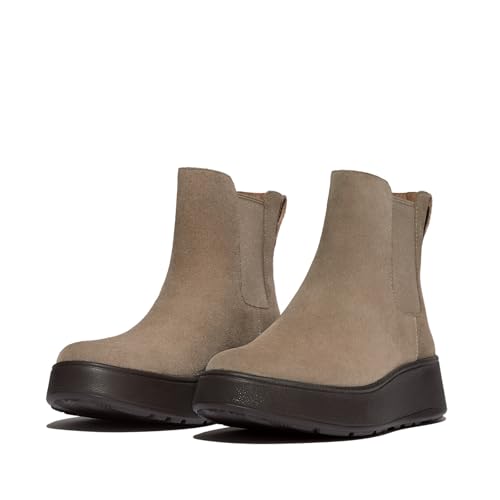 Fitflop Damen F-Mode Suede Flatform Boots Chelsea-Stiefel, Taupe, 38.5 EU von Fitflop