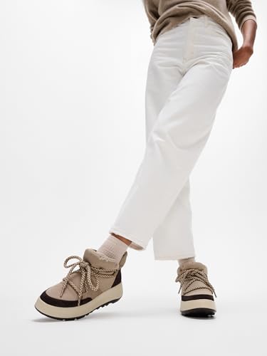 Fitflop Damen F-Mode W/Resistant Biofleece Mesh Flatform Booties Stiefelette, Taupe, 37.5 EU von Fitflop