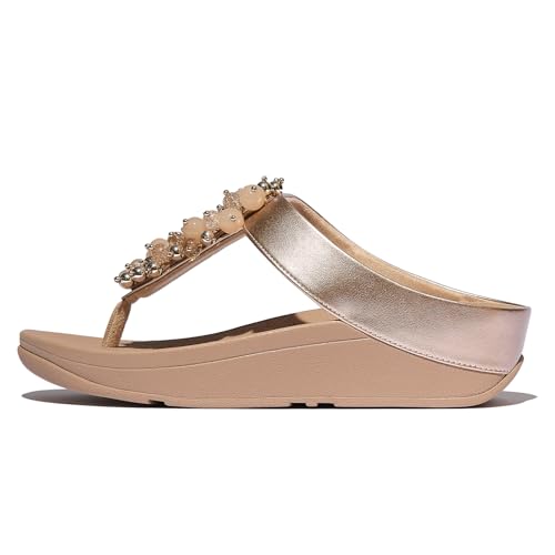 Fitflop Fino Kugel-Bead Zehentrenner für Damen, Keilabsatz, 42 EU von Fitflop