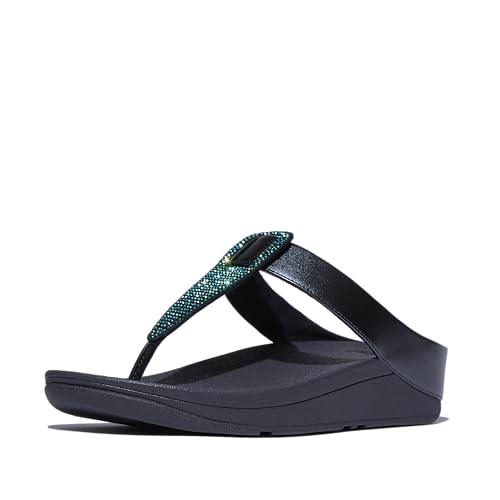 Fitflop Damen Fino Crystal Detail Metallic Toe-Post Sandale, Schillerndes Marineblau, 40 EU Fitflop Damen Fino Crystal Detail Metallic Toe-Post Sandale, Schillerndes Marineblau, 40 EU von Fitflop