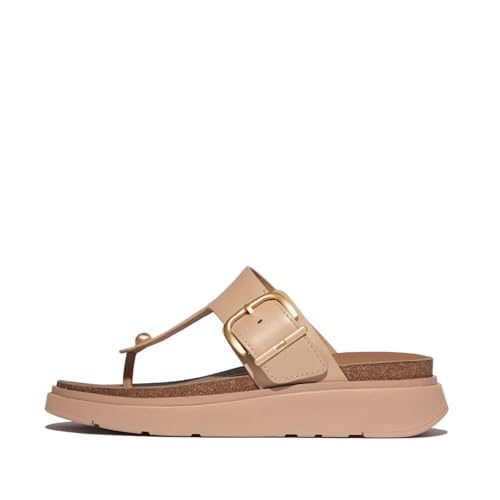 Fitflop Damen Gen-ff Buckle Leather Toe-Post Schiebe-Sandalen, beige, 43 EU von Fitflop