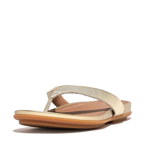 Fitflop Damen Gracie Leather FLIP-Flops Flipflop, Platino, 38 EU von Fitflop