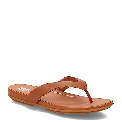 Fitflop Damen Gracie Leather FLIP-Flops Flache Sandale, Light Tan, 43 EU von Fitflop