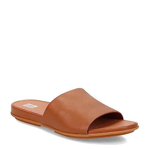 Fitflop Damen Gracie Leather Pool Slides Hausschuh, Light Tan, 36 EU von Fitflop