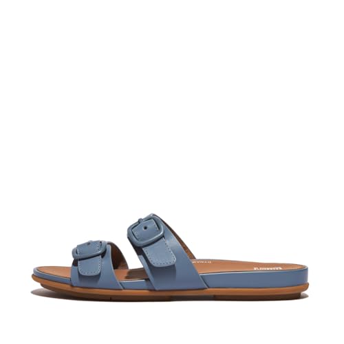 Fitflop Damen Gracie verstellbare Zehenstegschnalle aus Gummi Schiebe-Sandalen, Sail Blue, 36 EU von Fitflop