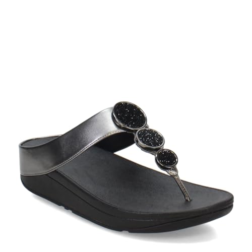 Fitflop Damen Halo Bead Circle Metallic Toe Post Keilsandale, Pewter Black, 39 EU Fitflop Damen Halo Bead Circle Metallic Toe Post Keilsandale, Pewter Black, 39 EU von Fitflop