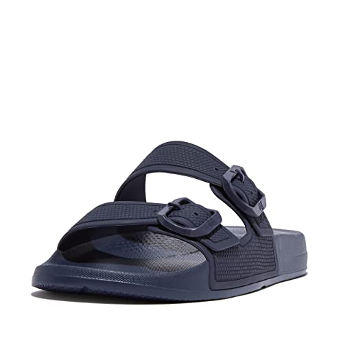 Fitflop Damen Iqushion Bar Buckle Slide Flache Sandale, Midnight Navy (Marineblau), 39 EU von Fitflop