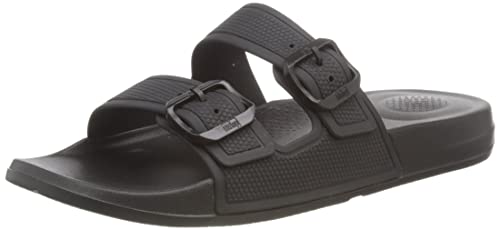 Fitflop Damen IQUSHION Bar Buckle Slide Flache Sandale, Schwarz, 41 EU von Fitflop