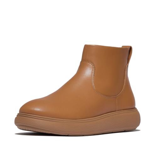 Fitflop Damen Iq-comff Leather Zip Ankle Boots Stiefelette, Desert Tan, 42 EU von Fitflop