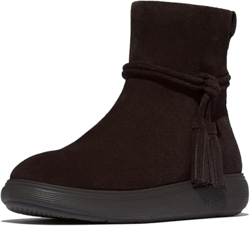 Fitflop Damen Iq-comff Tassel Suede Short Boots Stiefelette, Schokobraun, 38.5 EU von Fitflop