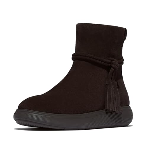 Fitflop Damen Iq-comff Tassel Suede Short Boots Stiefelette, Schokobraun, 40 EU von Fitflop