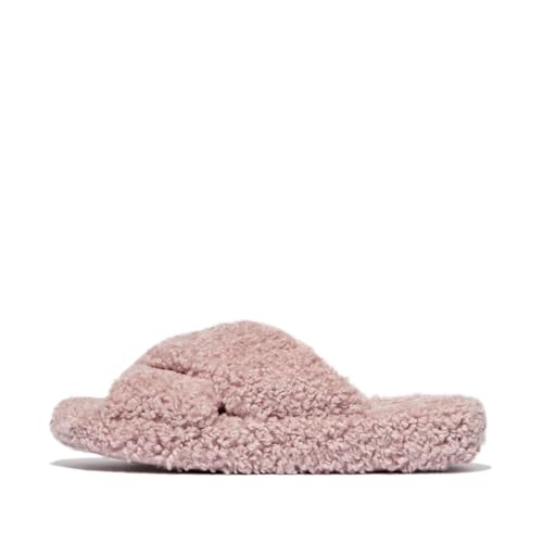 Fitflop Damen Iqushion D-Luxe Gepolsterte Teddy Cross Slides Sandale, Rose, 39 EU von Fitflop