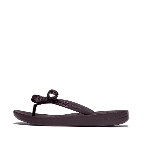 Fitflop Damen Iqushion Glitz-Bow Flip-Flops Flipflop, Plumberry, 38 EU von Fitflop