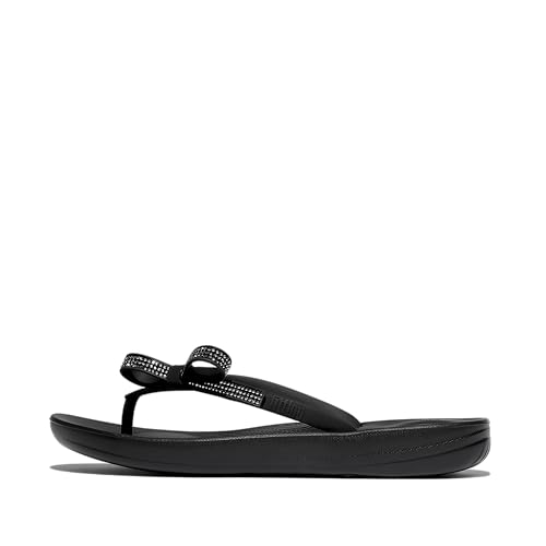 Fitflop Damen Iqushion Glitz-Bow Flip-Flops Flipflop, Schwarz, 42 EU von Fitflop