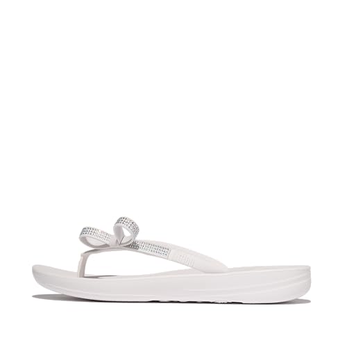 Fitflop Damen Iqushion Glitz-Bow Flip-Flops Flipflop, Urban White, 42 EU von Fitflop
