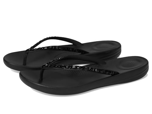 Fitflop Damen Iqushion Multi-Crystal Ergonomic Flip-Flops Flipflop, Schwarz, 43 EU von Fitflop