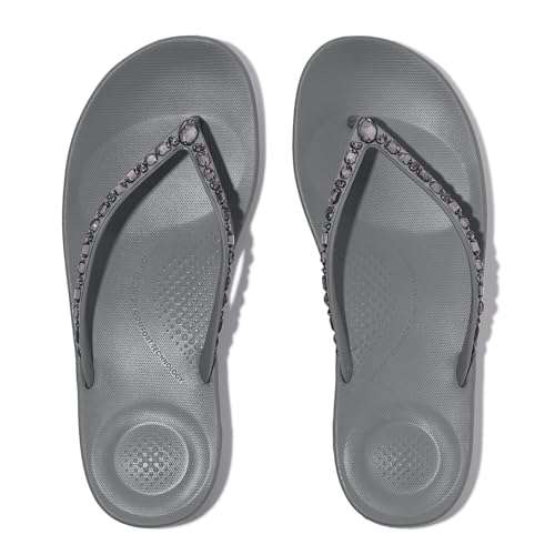 Fitflop Damen Iqushion Multi-Crystal Ergonomic Flip-Flops Flipflop, grau, 41 EU von Fitflop