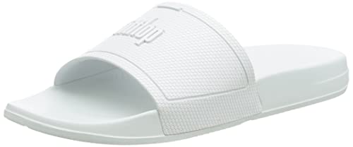 Fitflop Damen Iqushion Poolrutsche aus Gummi Flache Sandale, Seafoam Blue, 40 EU von Fitflop