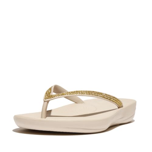 Fitflop Damen Iqushion Sparkle Flipflop, Stone Beige, 42 EU von Fitflop