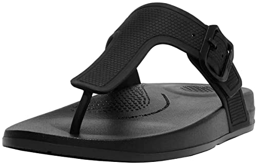 Fitflop Damen Iqushion Zehensteg Flache Sandale, Schwarz, 43 EU von Fitflop