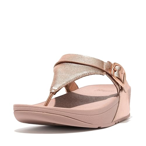 Fitflop Damen LULU Adjustable Leather Toe-Post Sandale, Rose Gold, 38 EU von Fitflop