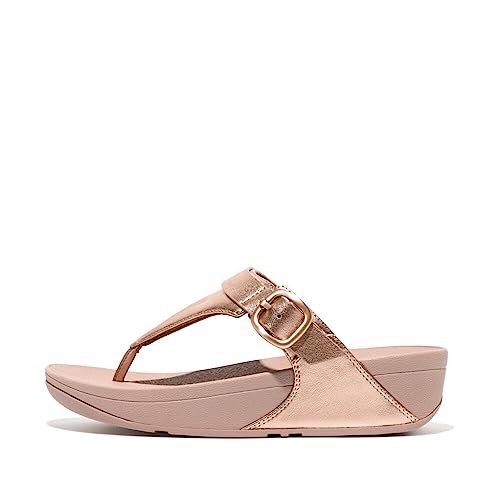 Fitflop Damen LULU Adjustable Leather Toe-Post Sandale, Rose Gold,38 EU von Fitflop