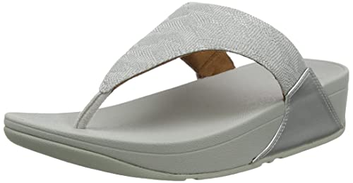 Fitflop Damen LULU Crystal Toe-Post Sandalen, silber, 42 EU von Fitflop