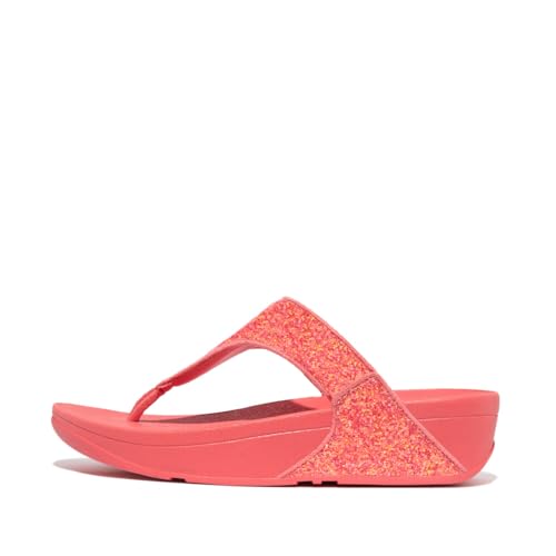 Fitflop Damen LULU Glitter Toe-Thongs Sandale, Rosige Koralle, 38.5 EU von Fitflop