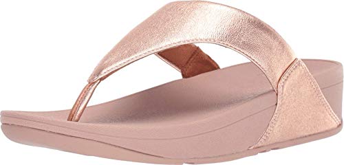 Fitflop Damen LULU TOE POST - LEATHER Zehenstütze Sandalen, Rose (Roségold 323), 39 EU von Fitflop