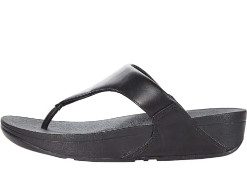 Fitflop Damen LULU TOE POST - LEATHER Zehenstütze Sandalen, Schwarz (Schwarz 001), 38 EU von Fitflop