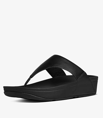 Fitflop Damen LULU Toe Post-Leather Zehenstütze Sandalen, Schwarz (Schwarz 001), 40 EU von Fitflop