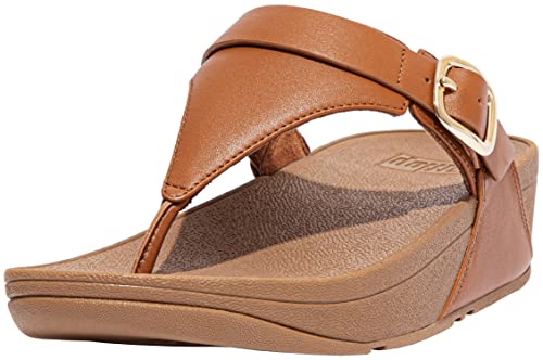 Fitflop Damen Lulu Adjustable Leder Toe-Post Sandalen, hellbraun, 36 EU von Fitflop