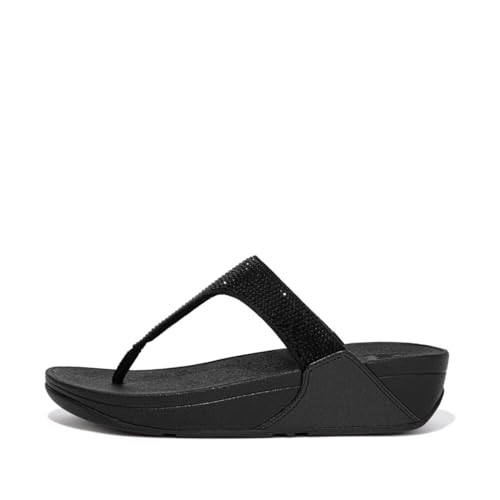 Fitflop Damen Lulu Crystal Embellished Toe Post Sandale, Schwarz, 38.5 EU Fitflop Damen Lulu Crystal Embellished Toe Post Sandale, Schwarz, 38.5 EU von Fitflop