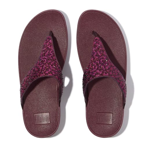 Fitflop Damen Lulu Crystal-Mix Toe-Post Sandale, Metallic Plumberry, 36 EU von Fitflop