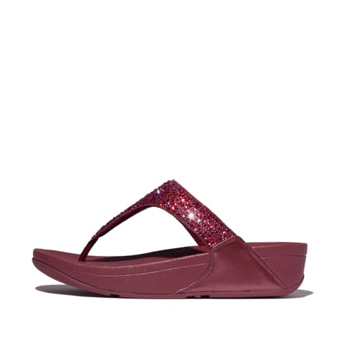 Fitflop Damen Lulu Crystal-Mix Toe-Post Sandale, Rhabarberfarben, 42 EU von Fitflop