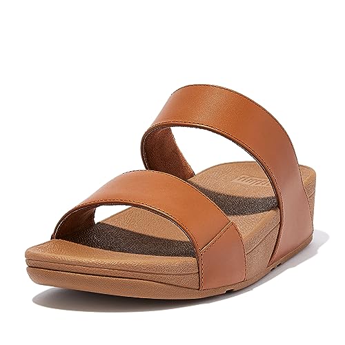 Fitflop Damen Lulu Leder Slides, hellbraun, 43 EU von Fitflop