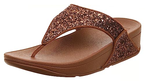 Fitflop Damen LULU Glitter Toe-Thongs Keilsandale, Rose Gold, 36 EU von Fitflop