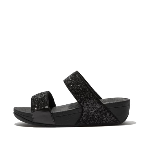 Fitflop Damen Lulu Keilsandale, Schwarz Glitter, 38 EU von Fitflop