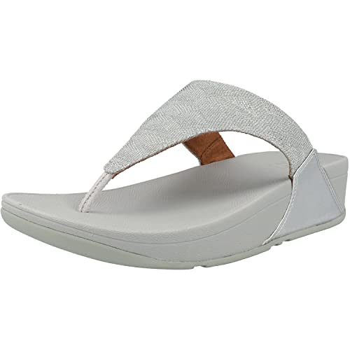 Fitflop Damen LULU Crystal Toe-Post Sandalen, silber, 42 EU von Fitflop