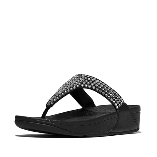 Fitflop Damen Lulu Maxi-Crystal Toe-Post Sandale, Schwarz, 37 EU von Fitflop