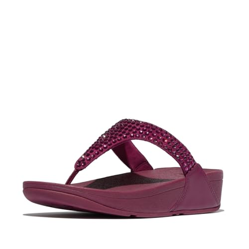 Fitflop Damen Lulu Maxi-Crystal Toe-Post Sandale, rubinrot, 38 EU von Fitflop