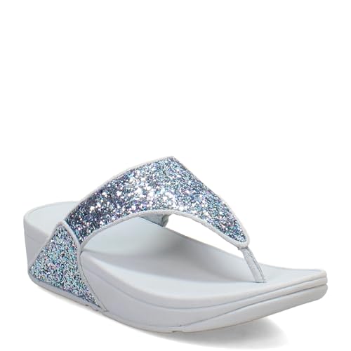 Fitflop Damen Lulu Multi Tonal Glitter Toe Post Polyurethane Quiet Blue Sandalen 38.5 EU von Fitflop